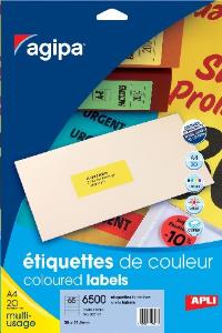 Etiquettes ORANGE FLUO 210x297mm 1/planche boite de 100 étiquettes AGIPA