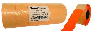 LOT DE 6 ROULEAUX 1000 ETIQUETTES POUR PINCES 26X16 ORANGE SINUSOIDALE