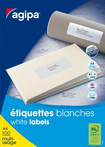 Etiquettes blanches format 99.1x33.9 par 1600 étiquettes 