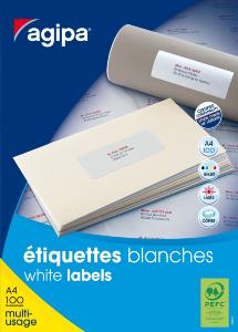 Etiquettes blanches format 199.6x289.1 par 100 étiquettes 
