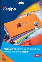 Etiquettes invisibles coins arrondis 99.1x67.7mm par 160 étiq JET D'ENCRE