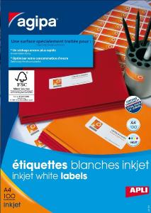 Etiquettes blanches format 63.5x46.6  par 1800 étiquettes 