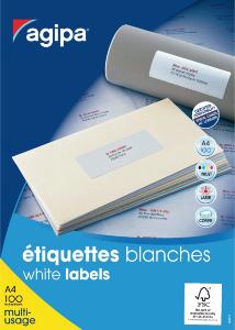 Etiquettes blanches format 38x21.2 par 6500 étiquettes enlevables