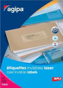 Etiquettes transparentes format 210x297 par 100 étiquettes 