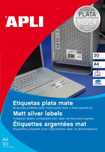 Etiquettes argentés 45,7x21,2 laser/copieur