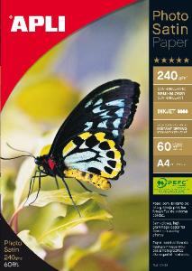 PAPIER PHOTO SATIN PRO 240G BOITE DE 60 FEUILLES APLI 10414