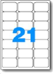 Etiquettes blanches format 63.5x38.1 mm par 2100