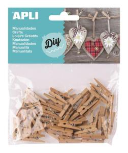 MINI PINCES BOIS 25X3MM NATUREL